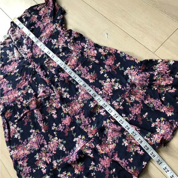Ivy Tiered Babydoll Floral Print Mini Dress in Navy Size XS - Picture 3 of 11